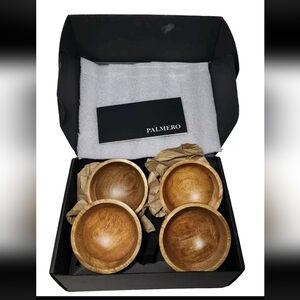 4 Small Wood Bowl Set Palmero House LUXURY Seraphina Piccolo Serving Bowls